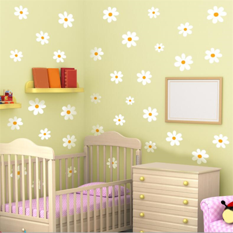 Baby Nursery Plants - Bloemen Daisy Bloemen Wandstickers 30x60 Cm