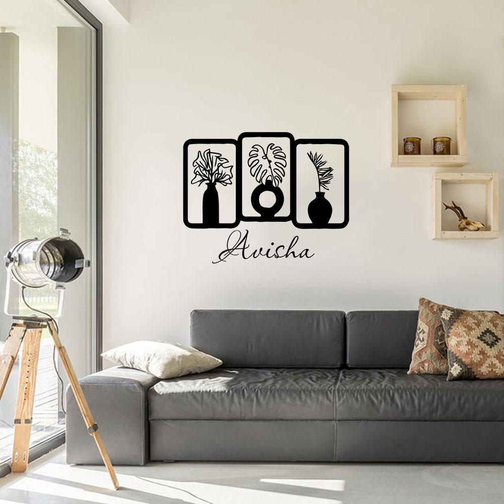 Wall Decal Nursery - 1PC Leuke vaas aanpasbare tekst kinderkamer