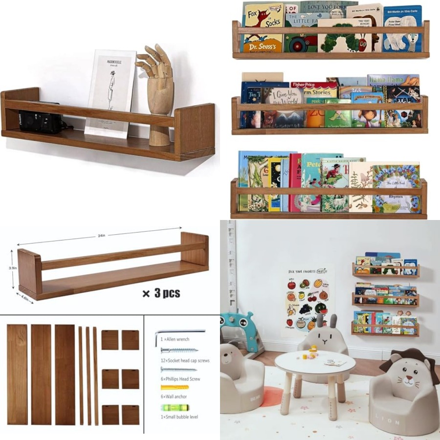 Baby Nursery Bookshelf - Wandplankjes voor babykamerdecoratie, zwevende boekenplank organizer