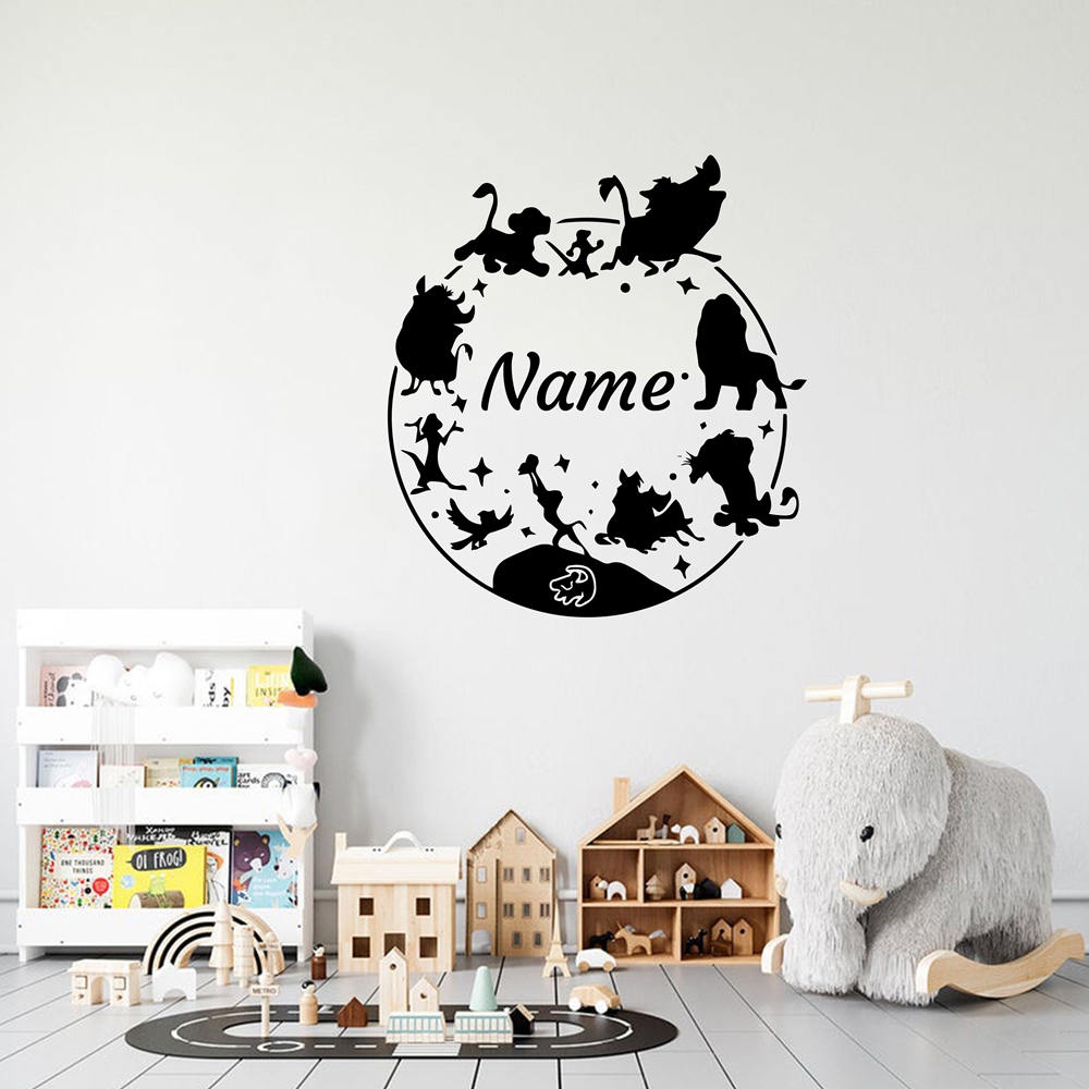 Wall Decal Nursery - 1PC Creatieve Dieren Aanpasbare Tekst Kinderkamer
