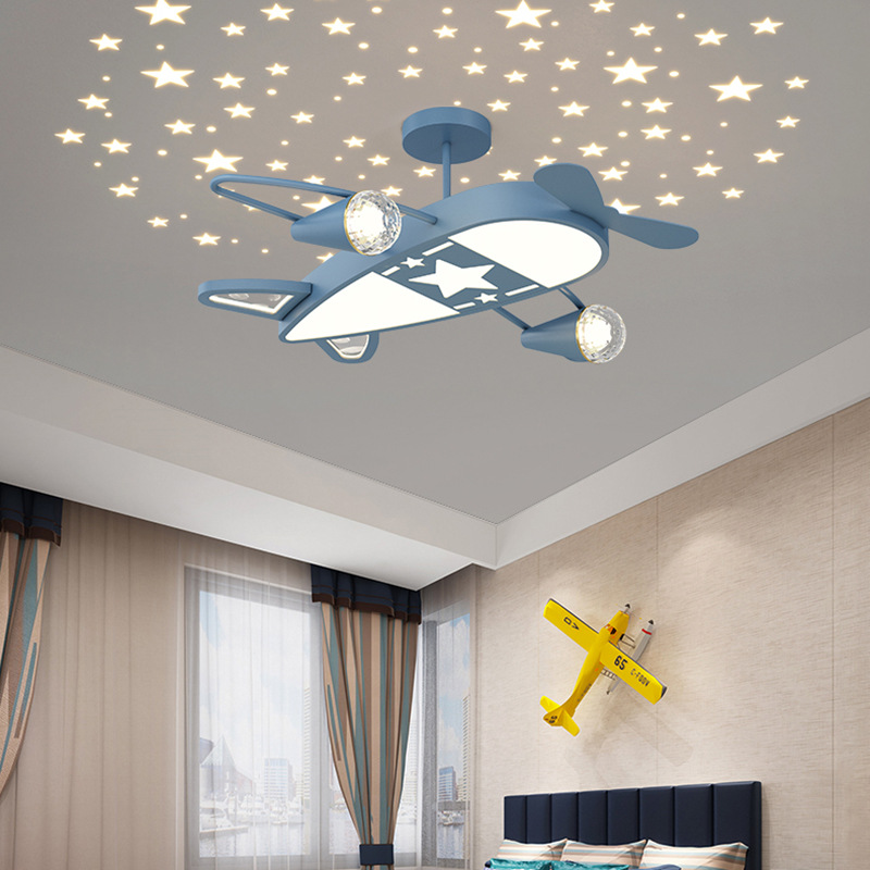 Baby Nursery Ceiling Light - Sterrenhemel Vliegtuig Licht Romantische Kinderkamer Plafondverlichting