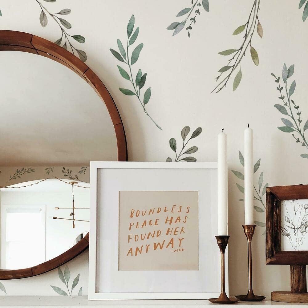 Baby Nursery Plants - Aquarel Rustiek Land Bladeren Boom Muursticker