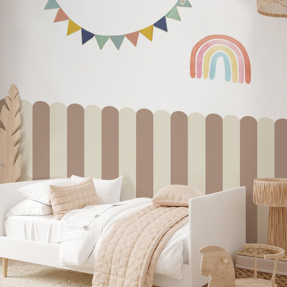 Wall Decal Nursery - Veelkleurig verticaal gestreept boogbehang kinderkamer kindermuurkunst