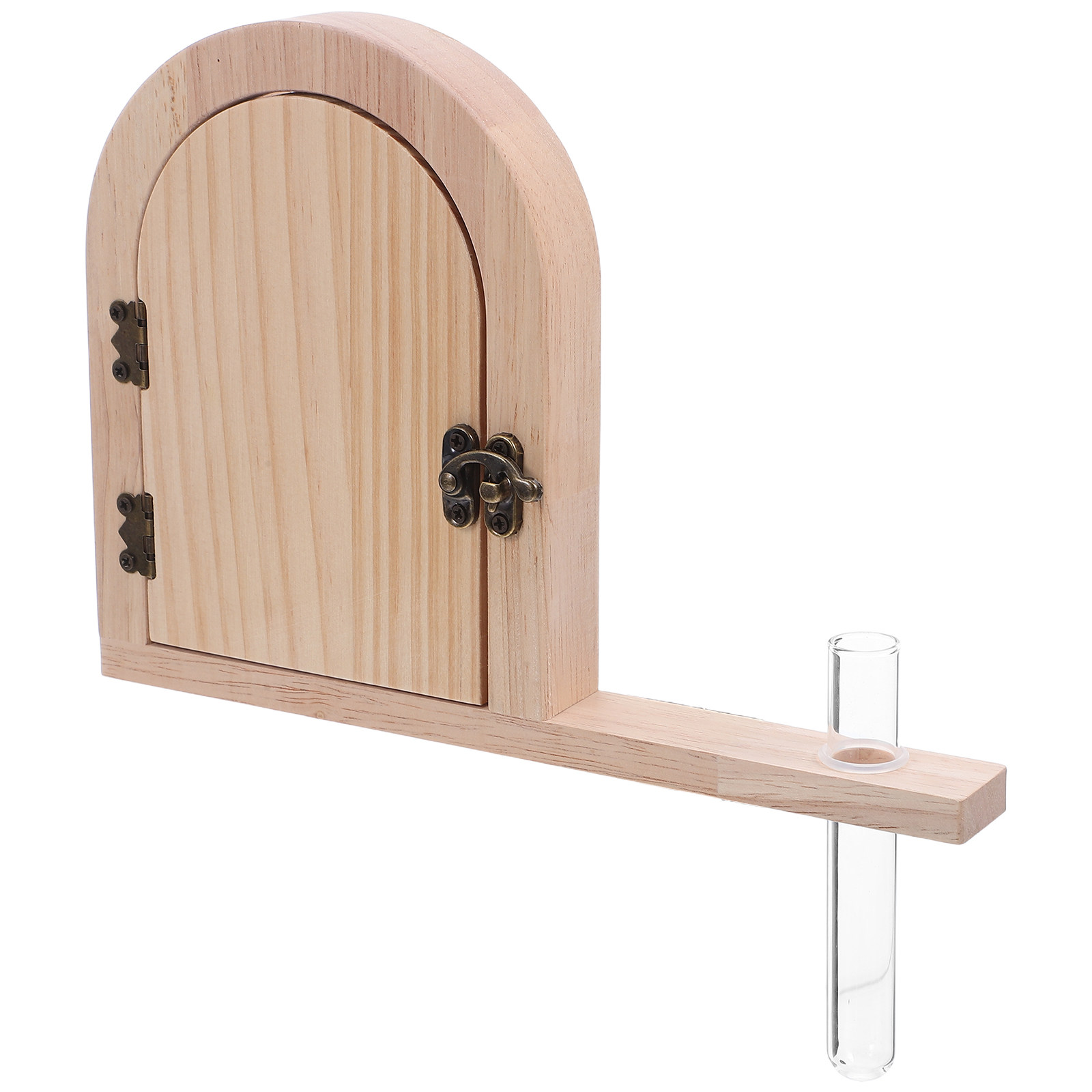 Baby Nursery Outlet - Fairy Door stopcontactafdekplaat, rustiek houten reageerbuisvormige