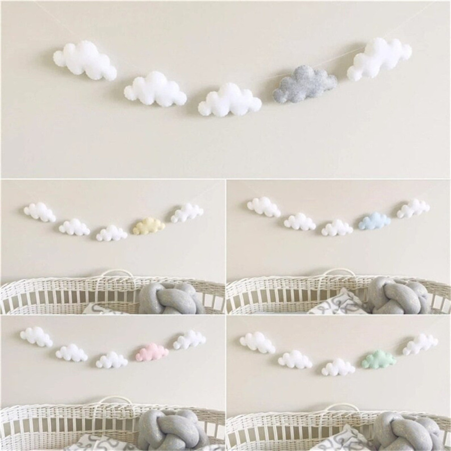 Baby Nursery Ornaments - Nordic Vilt Cloud Slingers String Muur