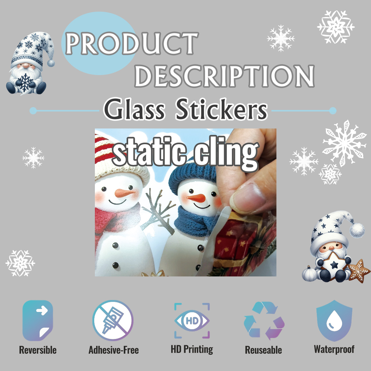 ​ Kerst raamstickers sneeuwpop - Wall Decal Nursery recensie en prijs
