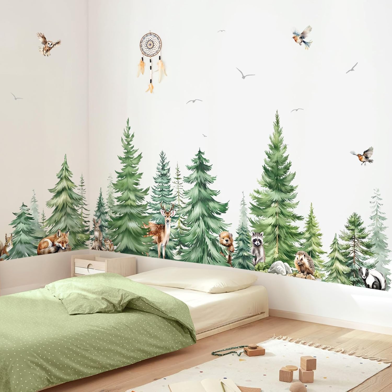 Grote aquarel pijnboom dieren  - Baby Nursery Plants recensie en prijs