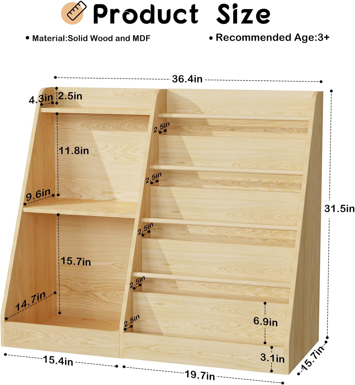 Kinderboekenplank Montessori,  - Baby Nursery Bookshelf recensie en prijs