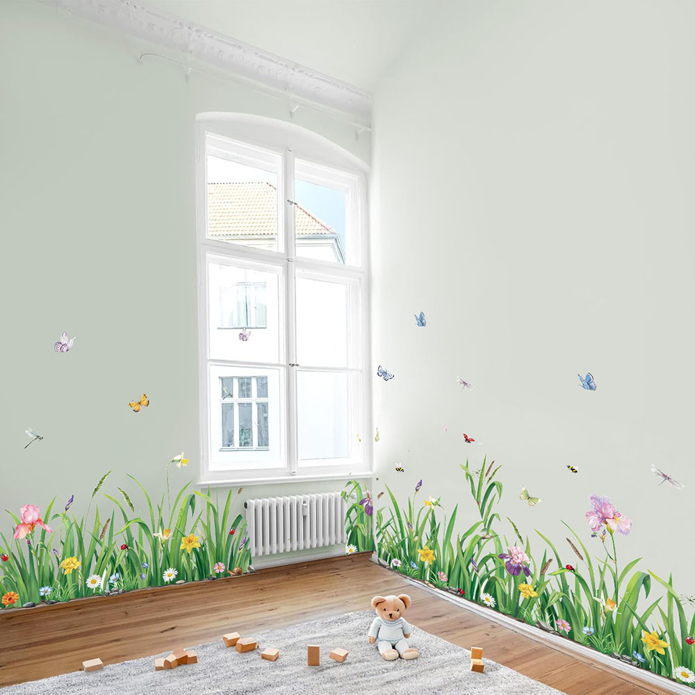 Groen gras bloemen Borader muu - Baby Nursery Plants recensie en prijs