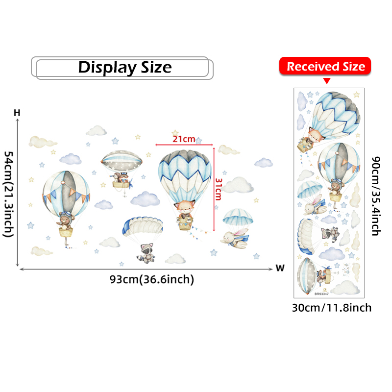 Cartoon Schattige Dieren Lucht - Wall Decal Nursery recensie en prijs