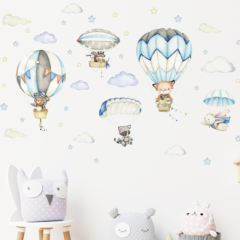 Cartoon Schattige Dieren Lucht - Wall Decal Nursery recensie en prijs
