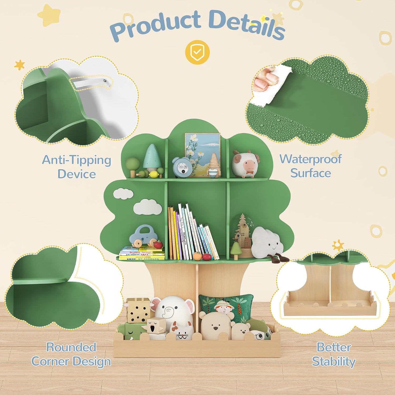 Peuter Boomvormige Boekenplank - Baby Nursery Bookshelf recensie en prijs