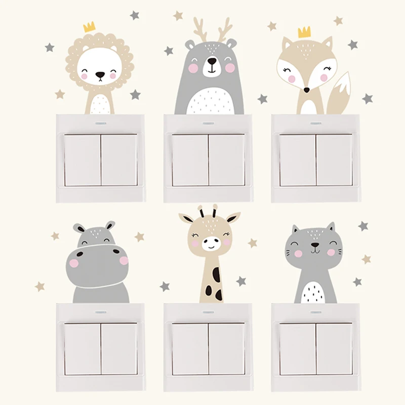 6 stuks vrolijke dierensticker - Wall Decal Nursery recensie en prijs