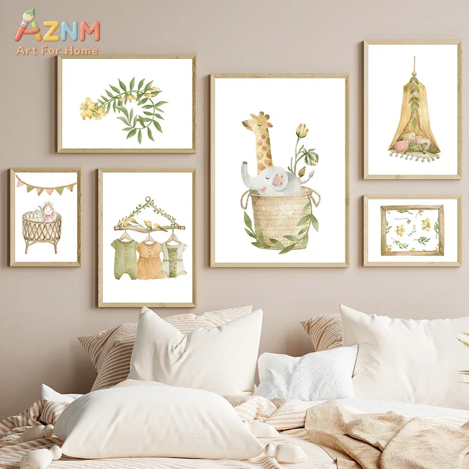 AZNM aquarel jungle dier canva - Baby Nursery Plants recensie en prijs