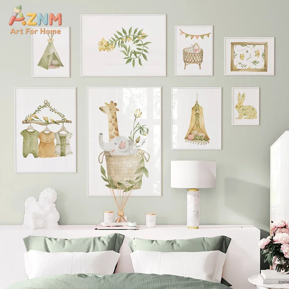 AZNM aquarel jungle dier canva - Baby Nursery Plants recensie en prijs
