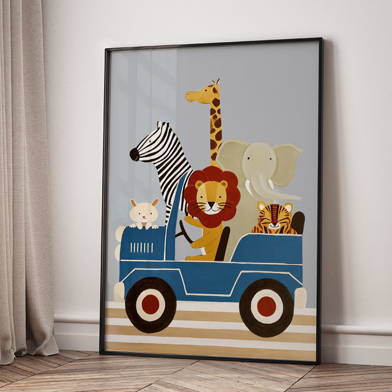Grappige cartoon dieren auto b - Baby Nursery Ornaments recensie en prijs