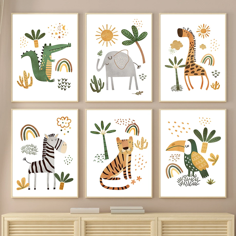 Giraffe Olifant Tijger Zebra T - Baby Nursery Plants recensie en prijs