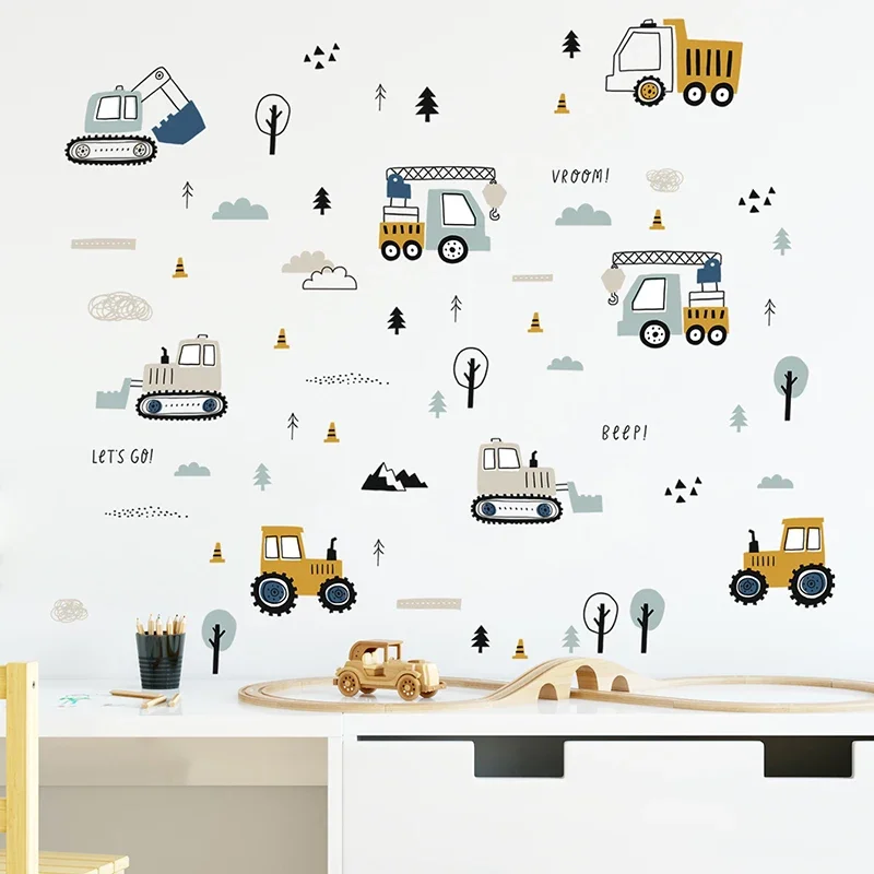 Handgetekende schattige auto's - Wall Decal Nursery recensie en prijs