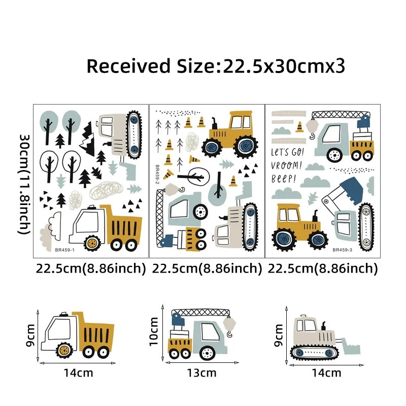 Handgetekende schattige auto's - Wall Decal Nursery recensie en prijs