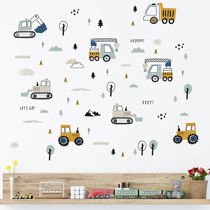 Handgetekende schattige auto's - Wall Decal Nursery recensie en prijs