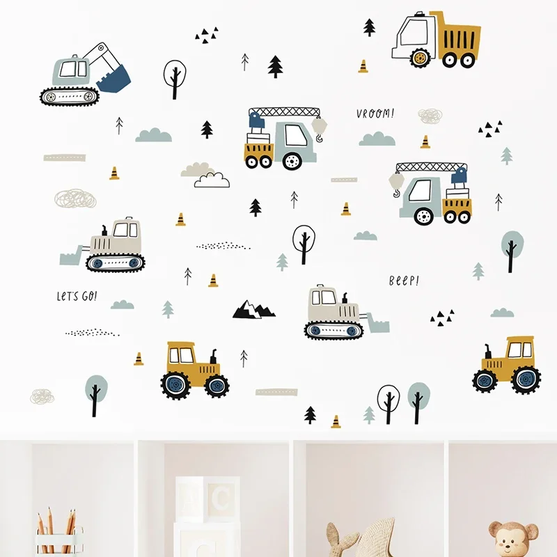 Handgetekende schattige auto's - Wall Decal Nursery recensie en prijs