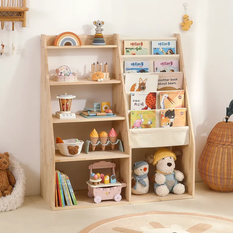 2-in-1 speelgoedopbergrek en b - Baby Nursery Bookshelf recensie en prijs