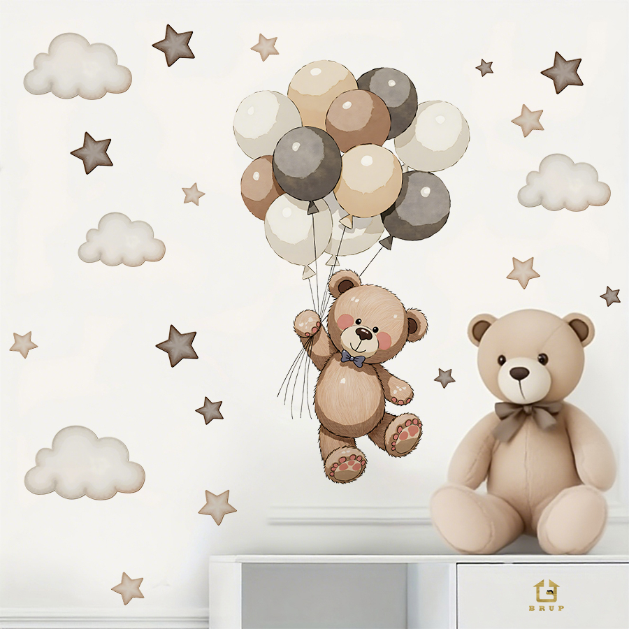 Schattige teddybeer muursticke - Wall Decal Nursery recensie en prijs