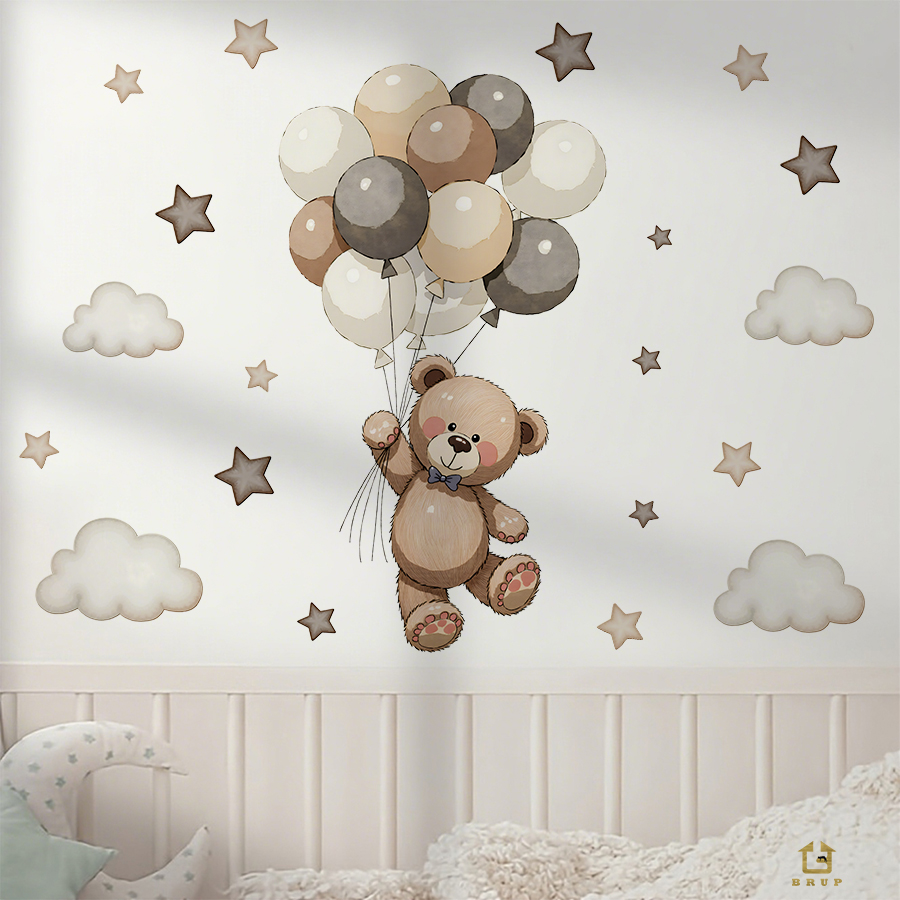 Schattige teddybeer muursticke - Wall Decal Nursery recensie en prijs