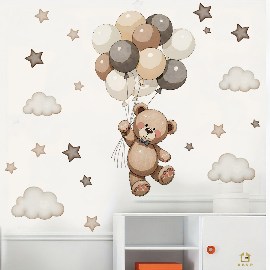 Schattige teddybeer muursticke - Wall Decal Nursery recensie en prijs