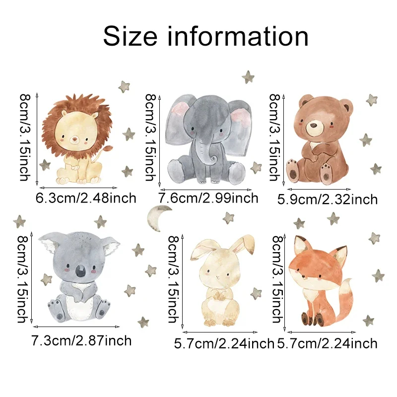 1/2/4/6set Cartoon Dieren Muur - Wall Decal Nursery recensie en prijs