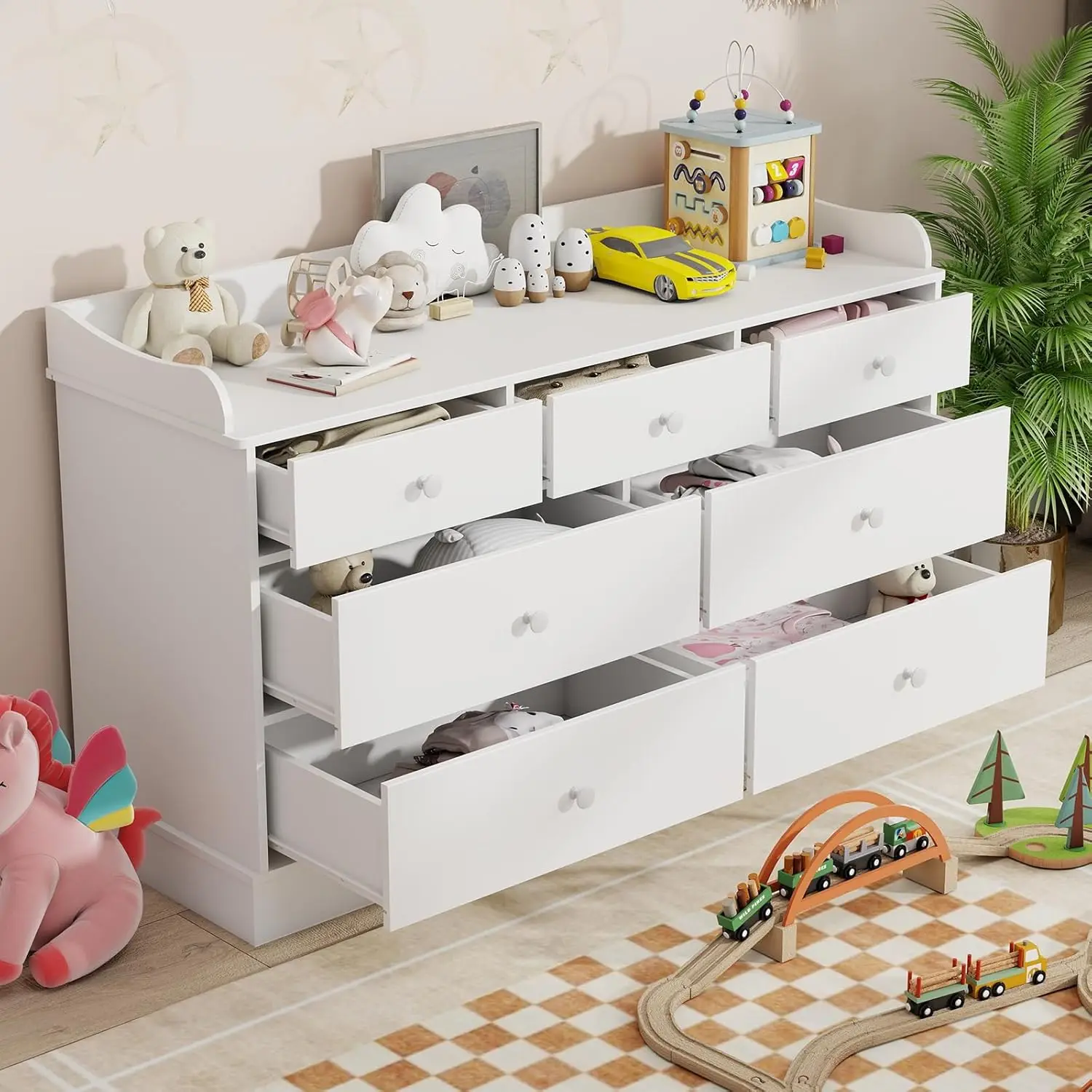 Kinderkast met 7 laden, commod - Baby Nursery Dresser Changing Table recensie en prijs