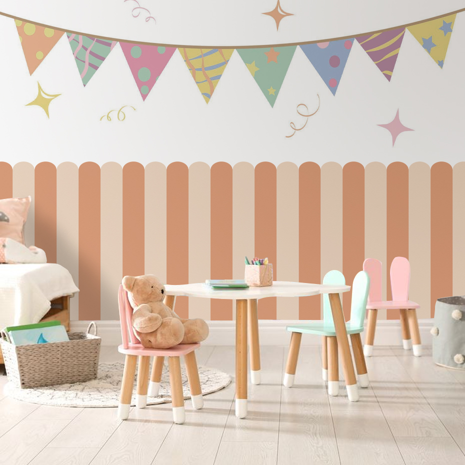 Veelkleurig verticaal gestreep - Wall Decal Nursery recensie en prijs