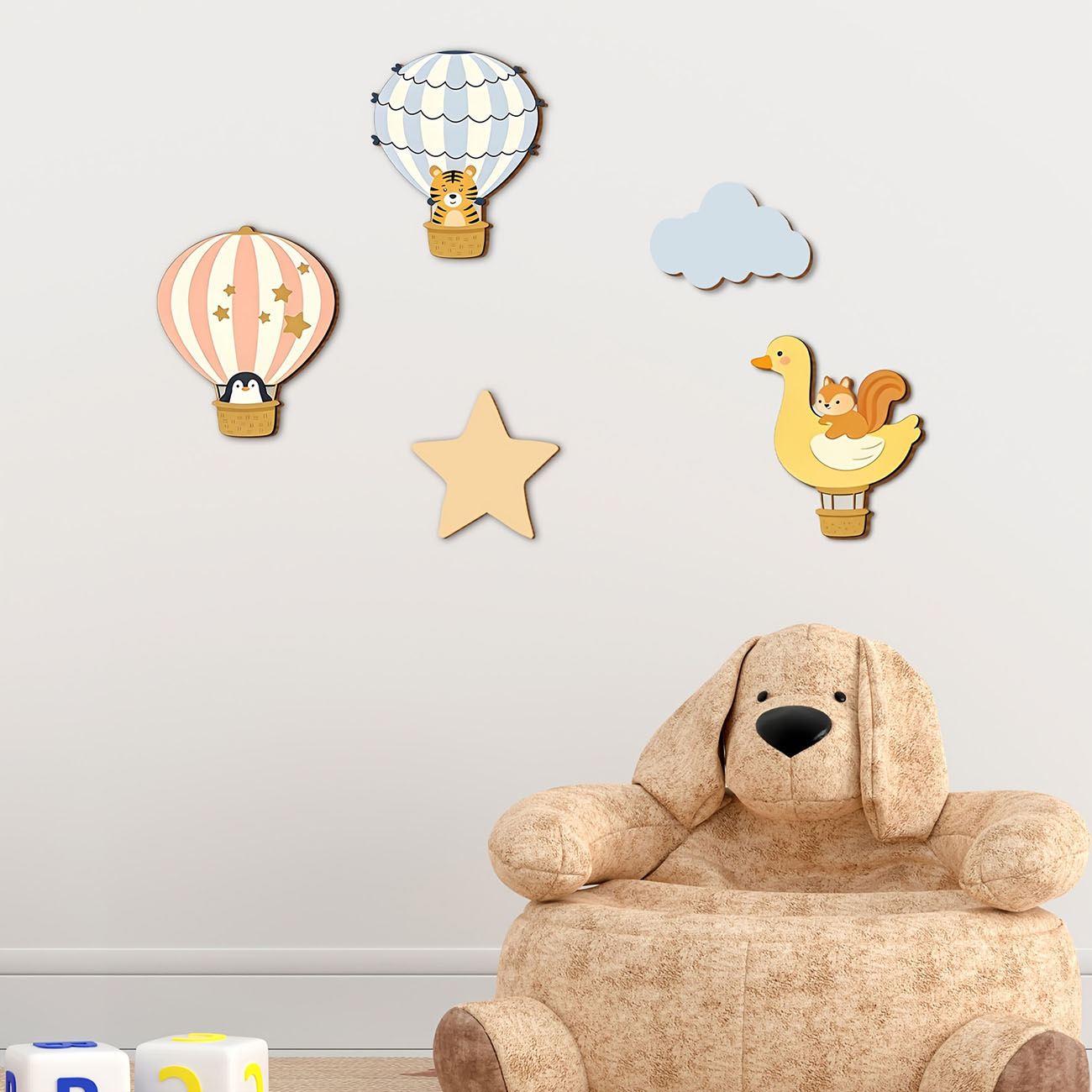 5 stuks dieren heteluchtballon - Wall Decal Nursery recensie en prijs